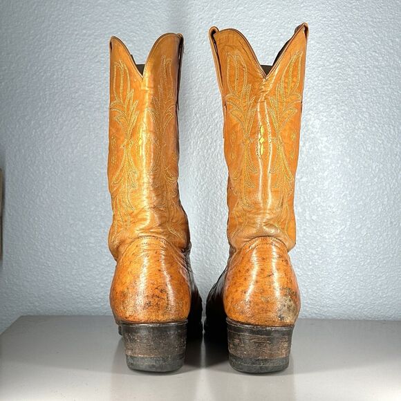 Cuadra Boots Brown Exotic Ostrich Leg Men’s Size 9.5 Mexico Handmade Leather - Picture 3 of 16